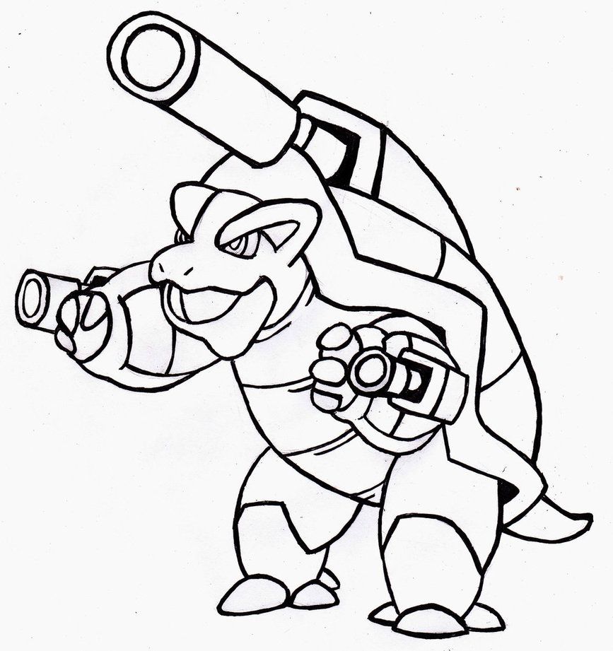 Pokemon Coloring Pages Mega Blastoise - HiColoringPages