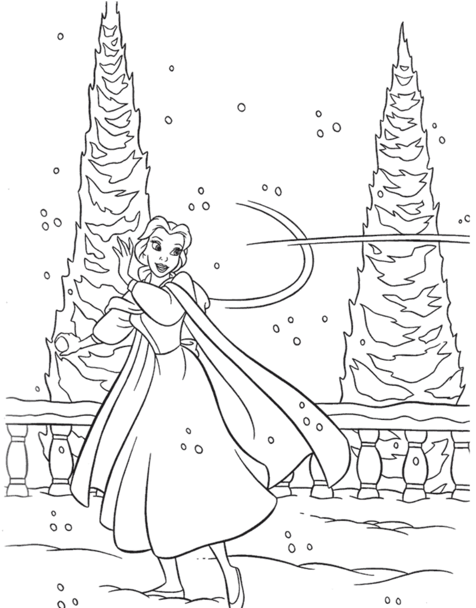 Disney Princess Winter Coloring Pages - High Quality Coloring Pages