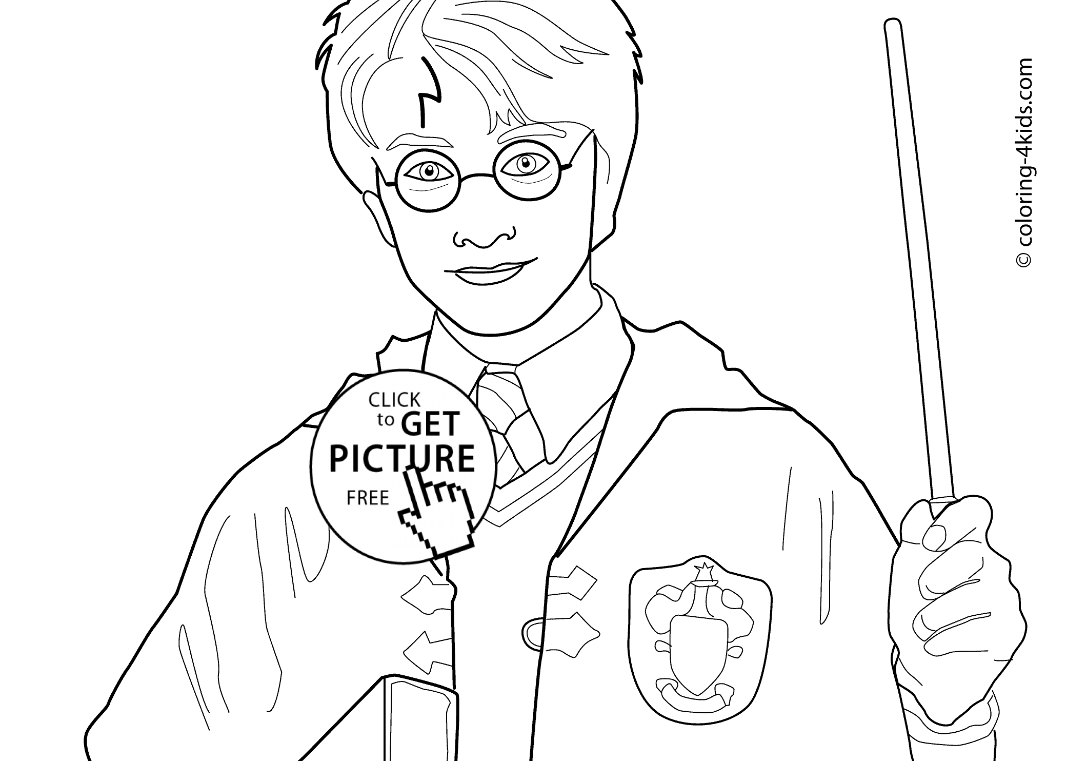 Harry Potter coloring pages for kids, printable free coloring books