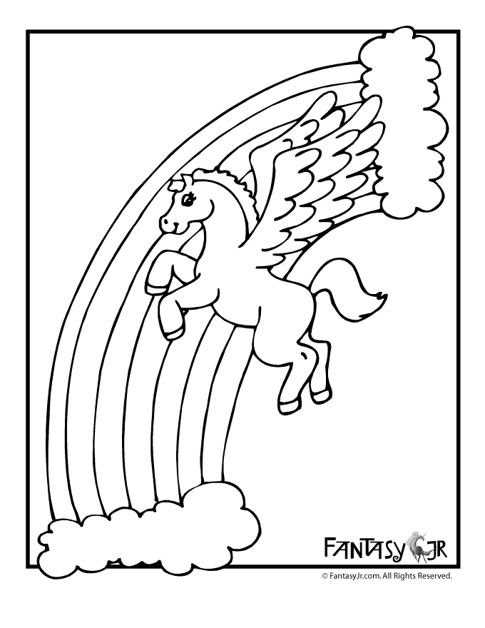 Unicorn & Pegasus Coloring Pages - Woo! Jr. Kids Activities