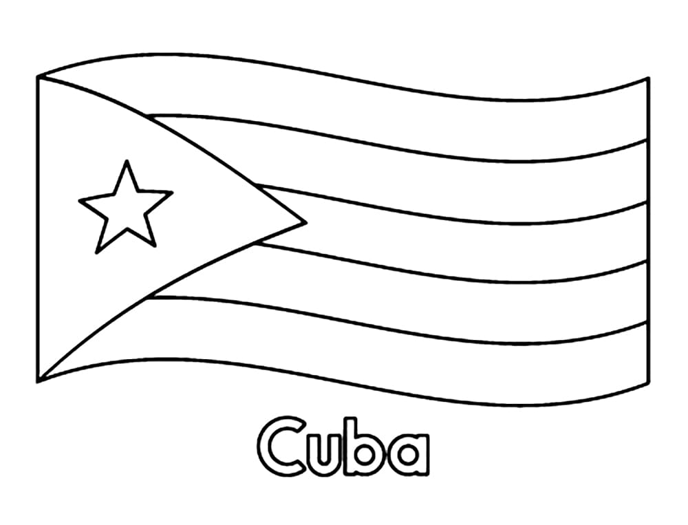 Printable Cuba Flag Coloring Page - Free Printable Coloring Pages for Kids