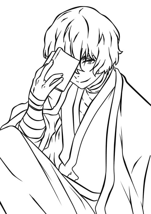 dazai looks cool Coloring Page - Anime Coloring Pages