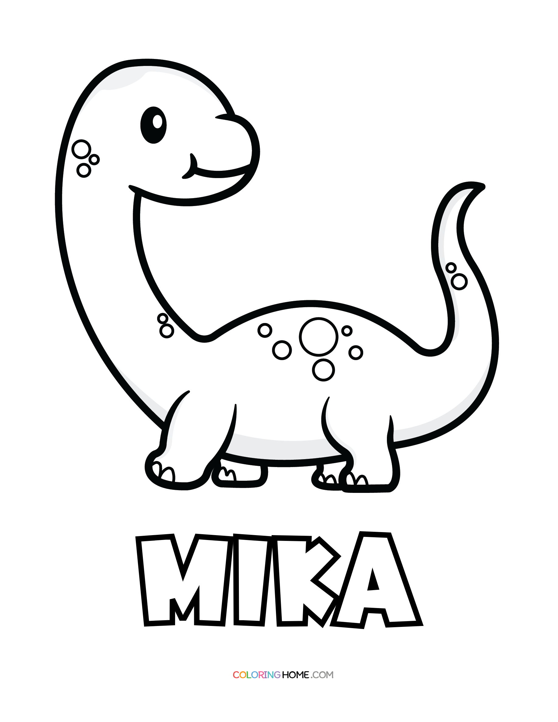 Mika dinosaur coloring page