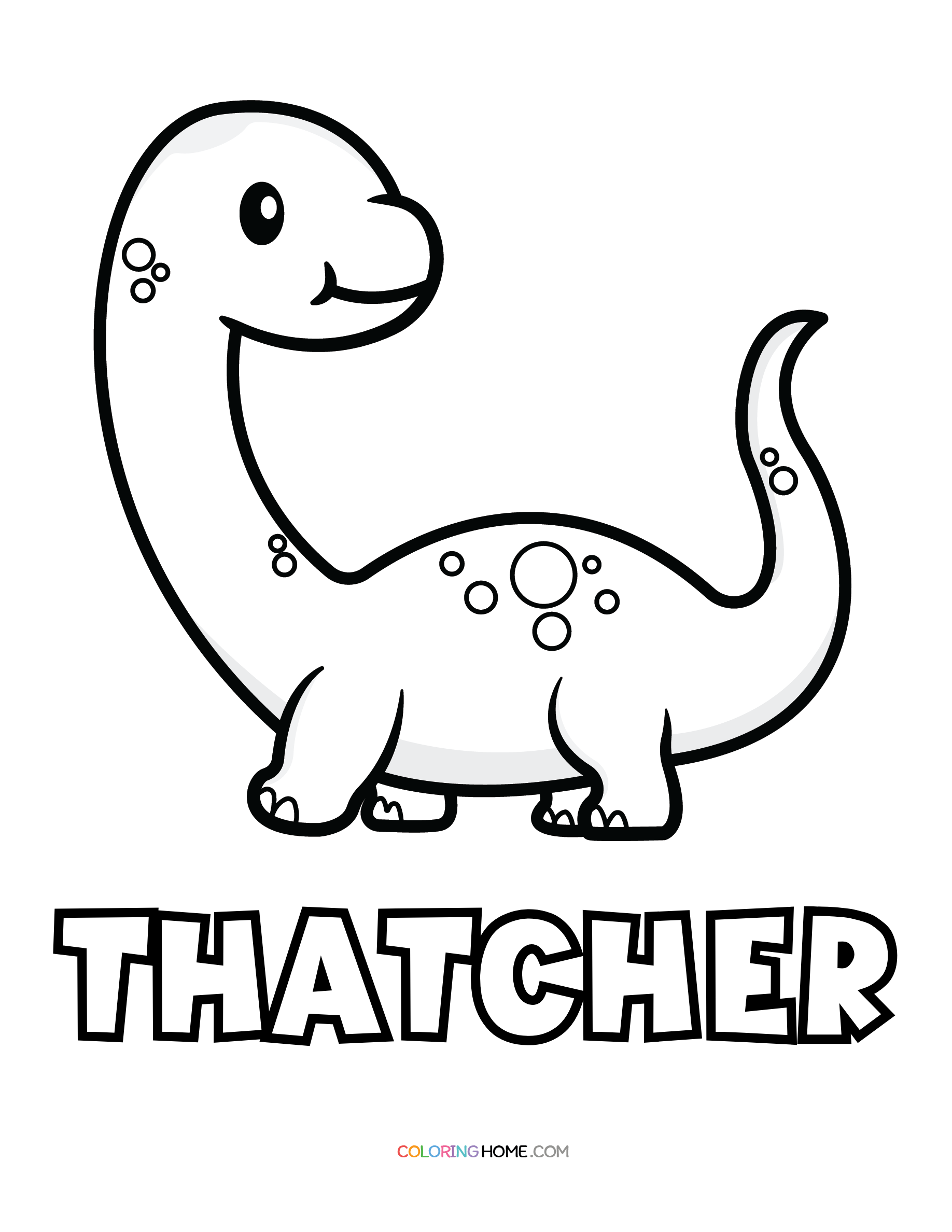 Thatcher dinosaur coloring page