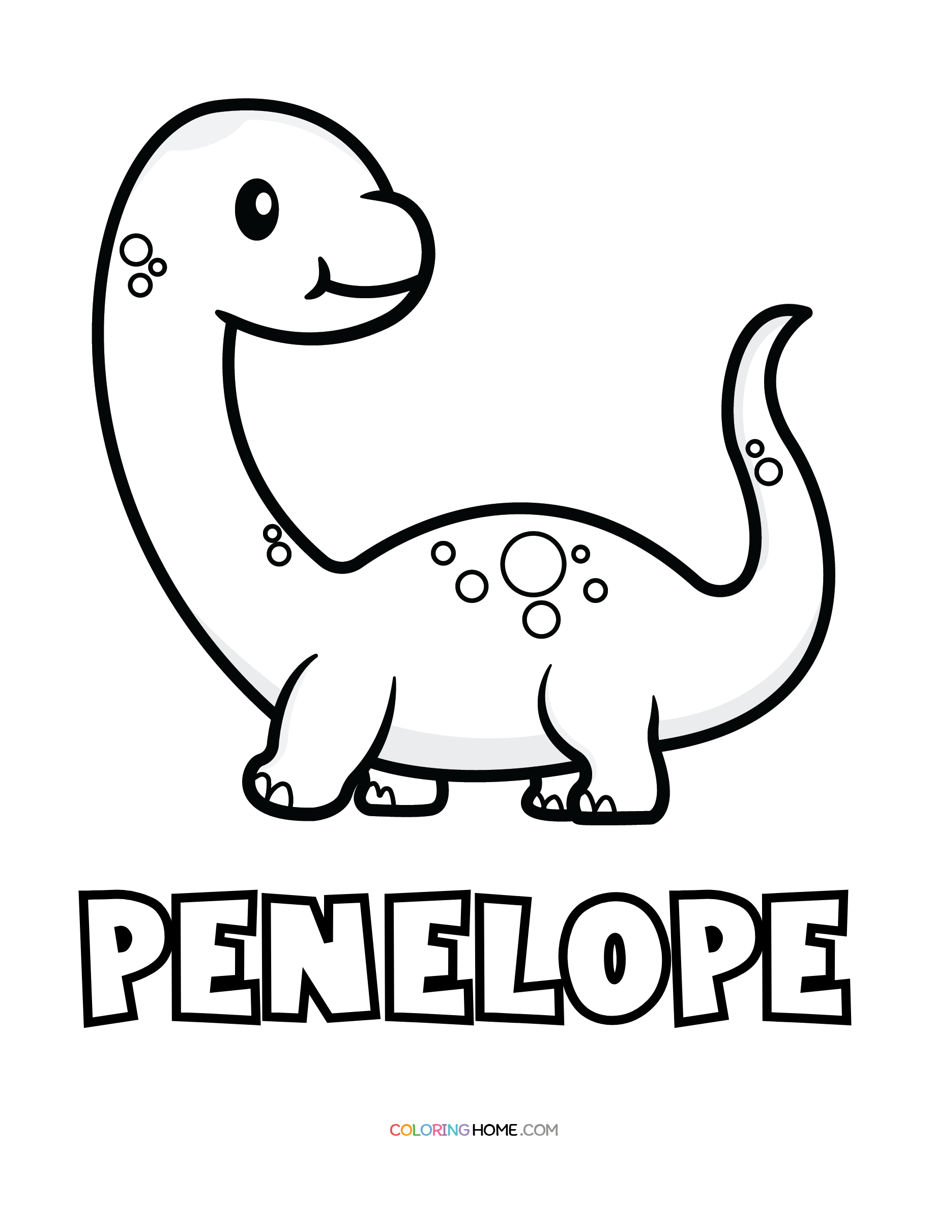 Penelope dinosaur coloring page
