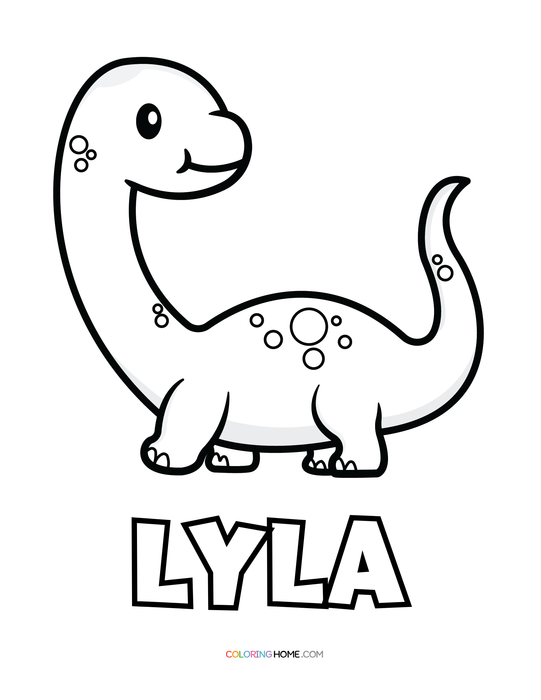 Lyla dinosaur coloring page