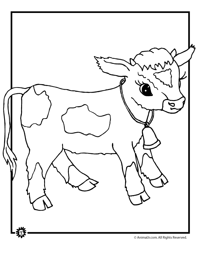 Cow Coloring Pages Baby Cow Coloring Page – Animal Jr. | Baby ...