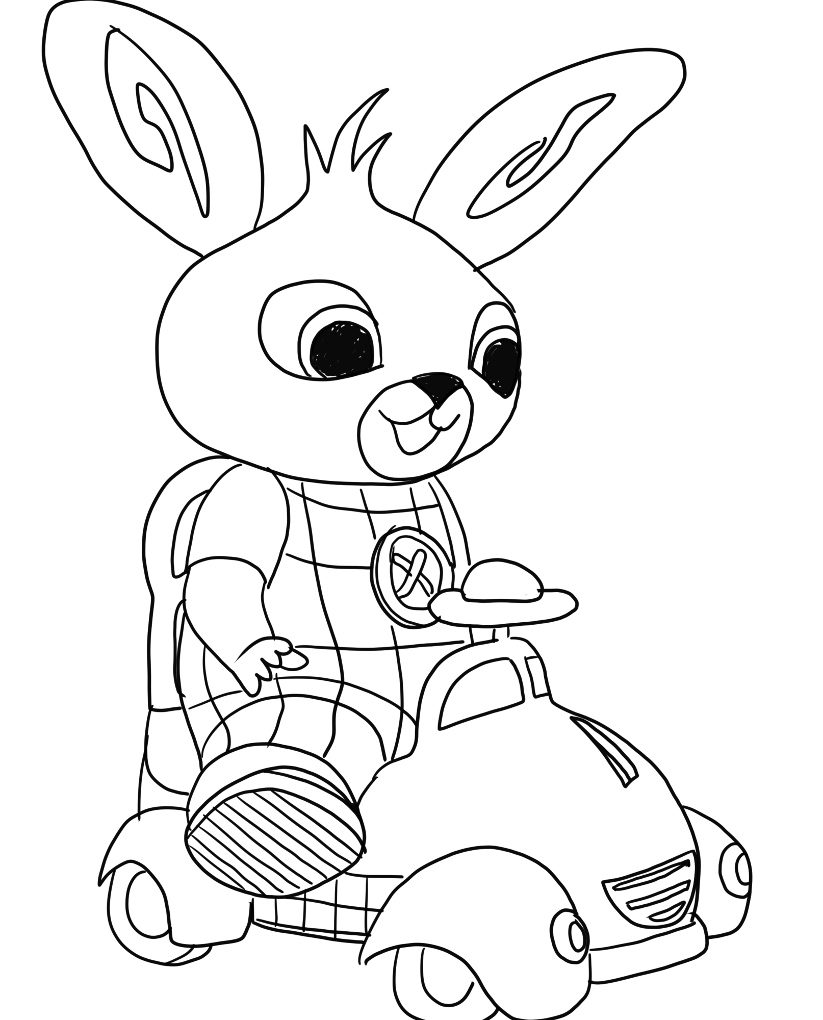 Bing on the Toy Car coloring page