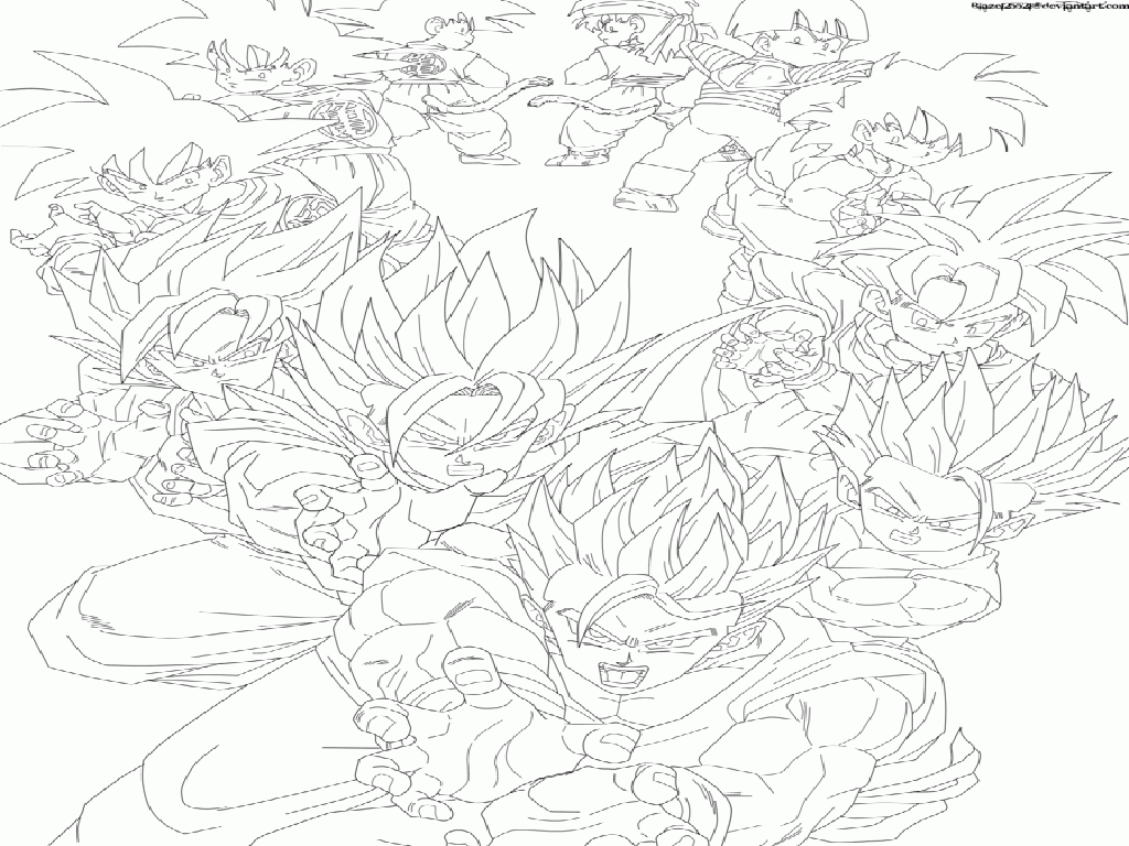 free dragon ball z coloring pages of goku ss4 fusion | Best ...