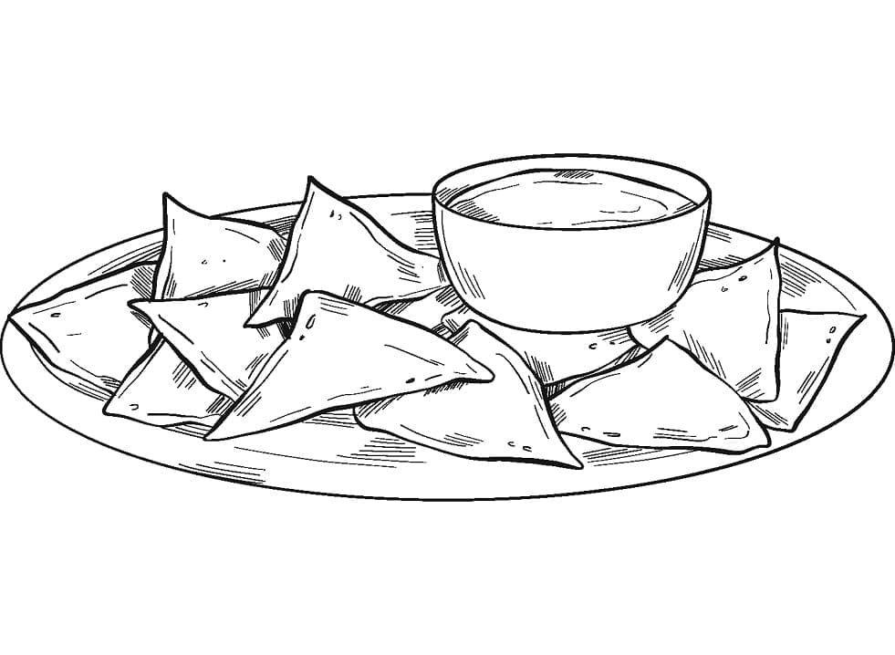 Nachos 1 Coloring Page - Free Printable Coloring Pages for Kids