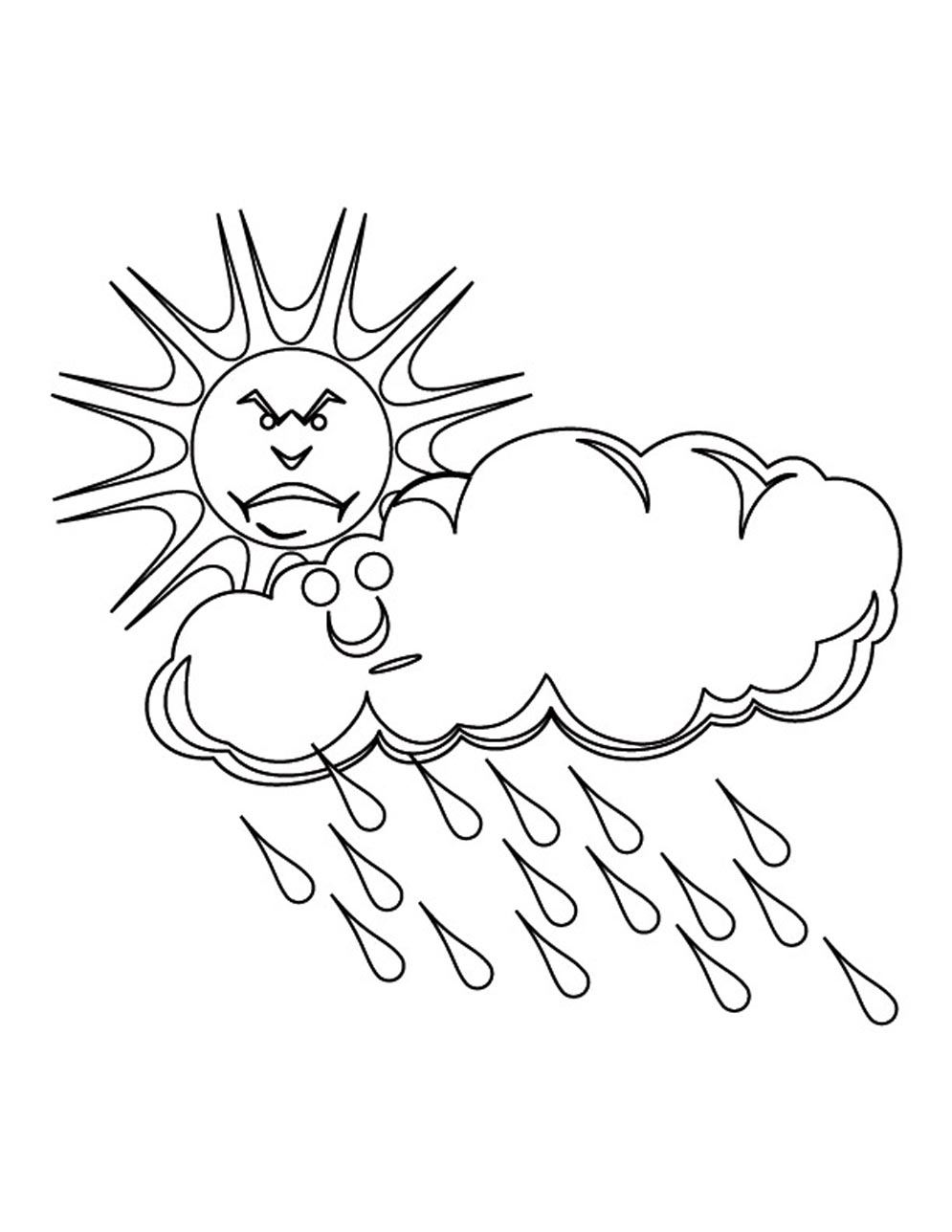 Coloring Pages | Rain Cloud Coloring Page