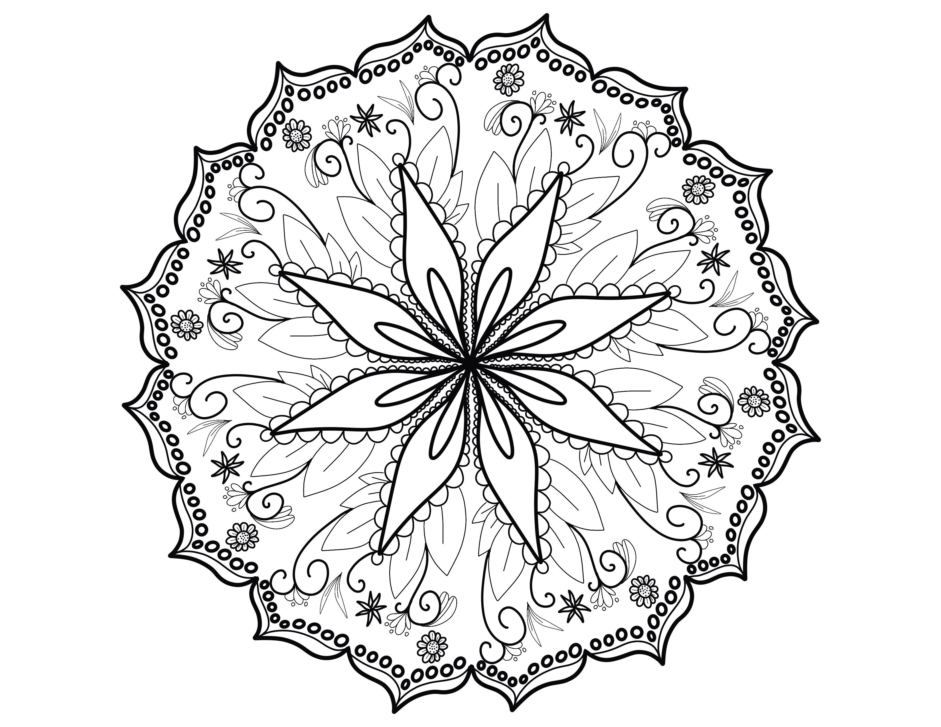 Fine and elegant Mandala - Mandalas Adult Coloring Pages