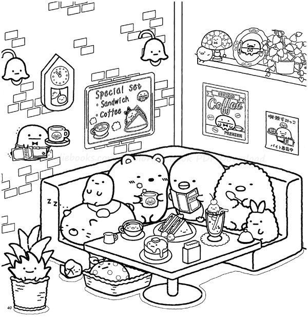 Sumikko Gurashi Coloring Pages Coloring Nation