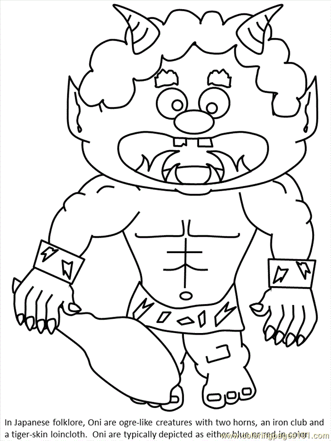 Monster Oni3 Coloring Page for Kids - Free Miscellaneous Printable Coloring  Pages Online for Kids - ColoringPages101.com | Coloring Pages for Kids
