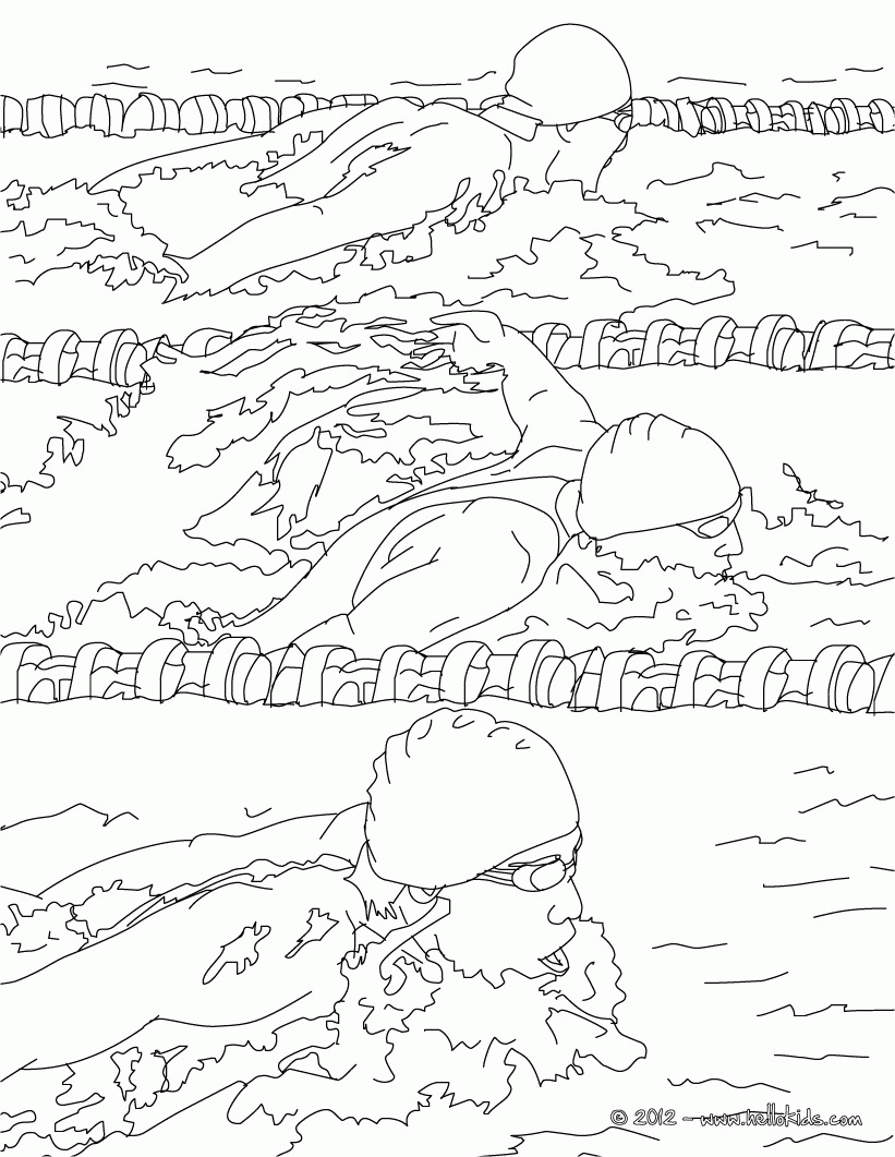 SWIMMING coloring pages - BREASTSTROKE swimming race