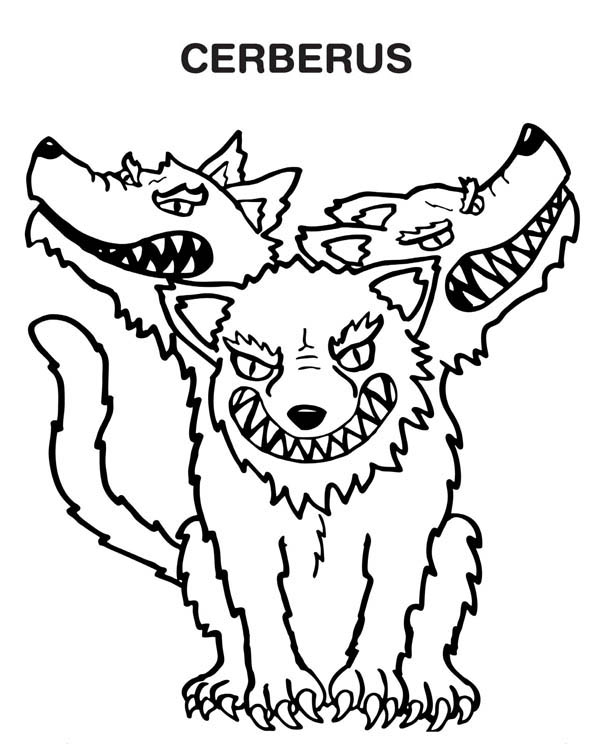 Cerberus The Monster Coloring Page : Color Luna