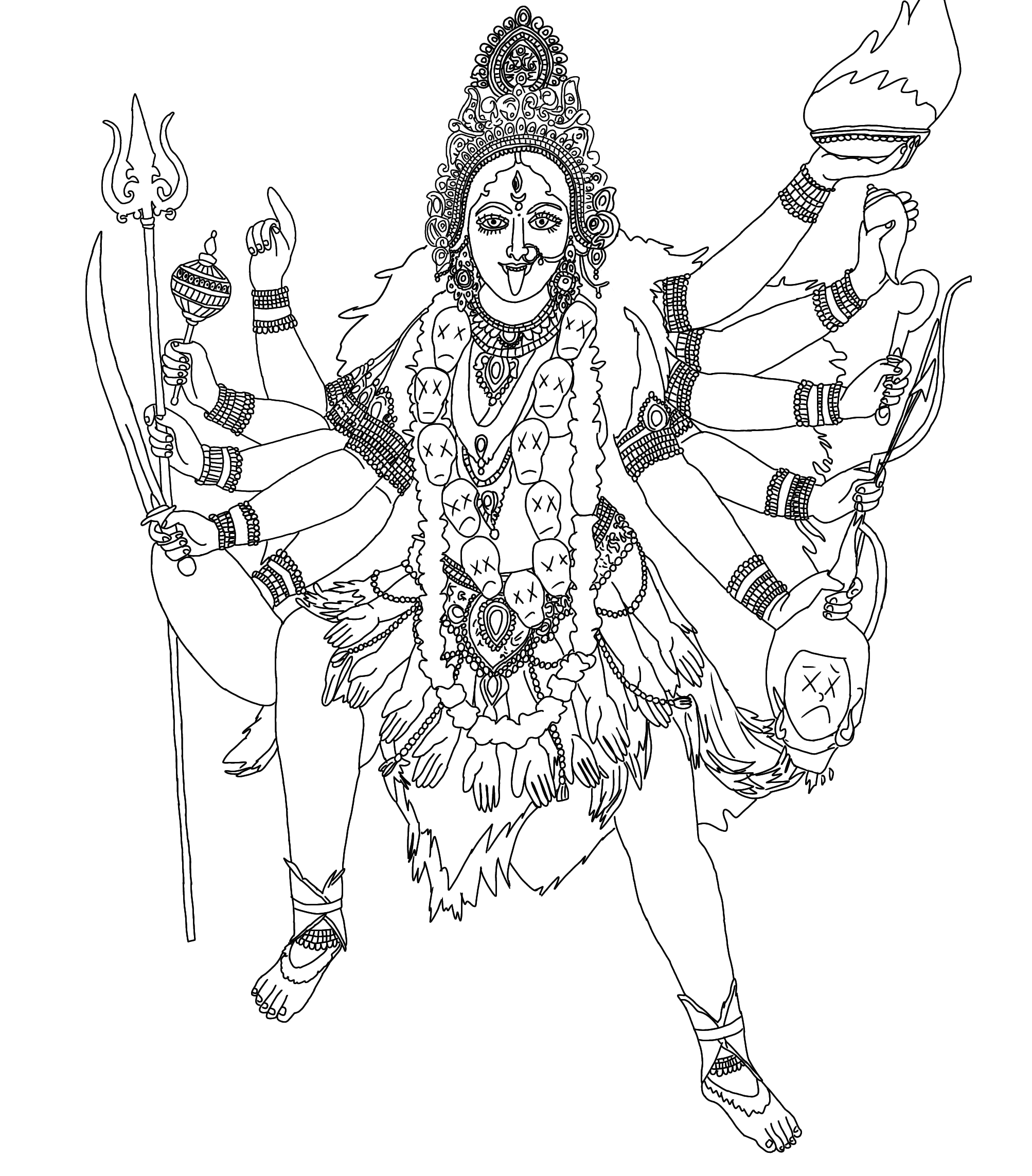 kali and saraswati drawings I did they ...