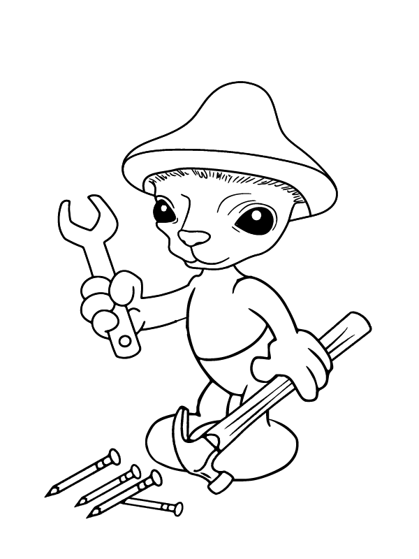 Working Smurf Cat Coloring Page - Free Printable Coloring Pages for Kids