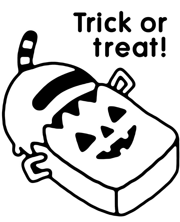 Funny Halloween coloring page Pusheen ...