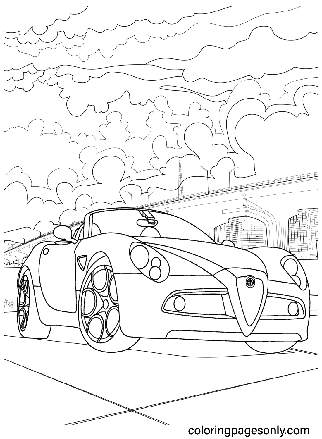 Alfa Romeo 8C Spider Coloring Page ...