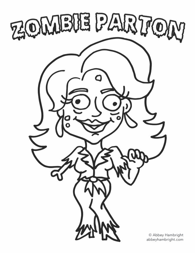 Zombie Parton Coloring Page – Abbey ...