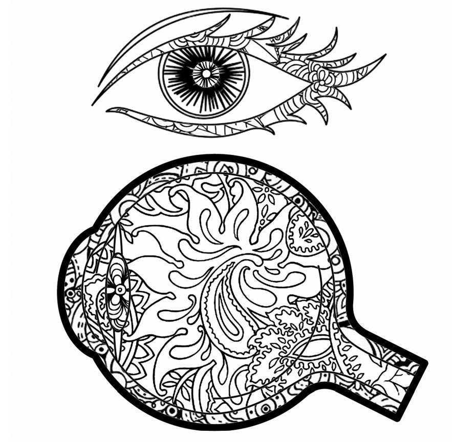 Zentangle Eye and Eyeball PDF Coloring Page - Etsy