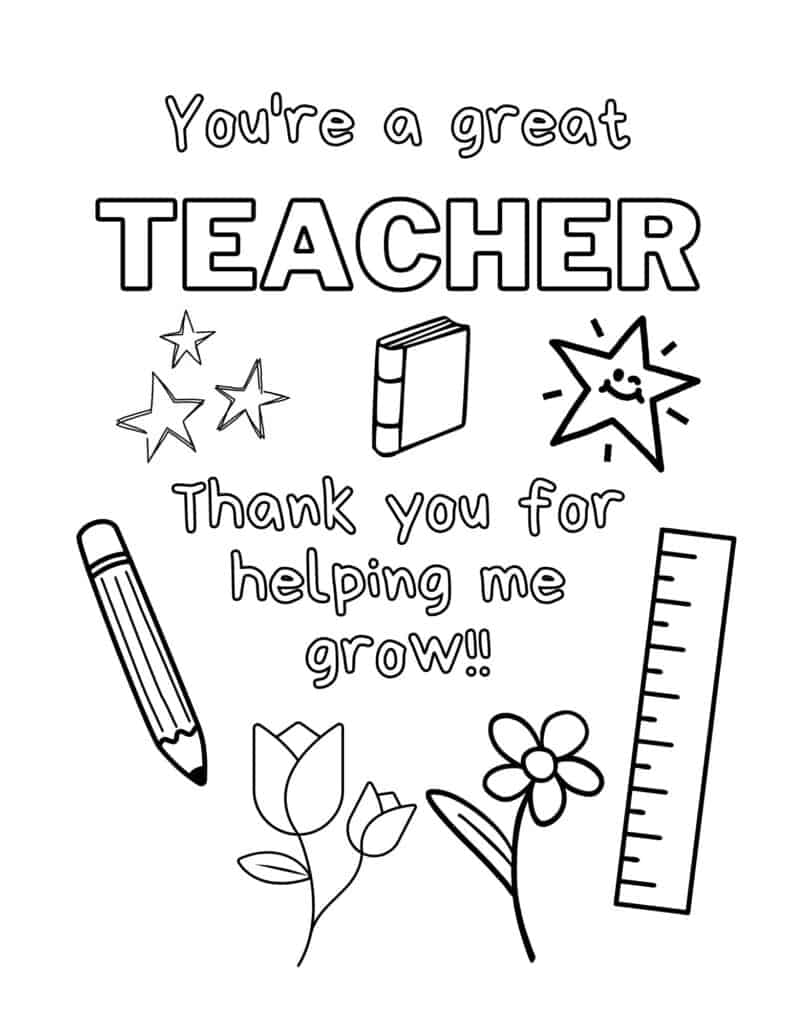 Teacher Appreciation Coloring Pages - (Free Printables)