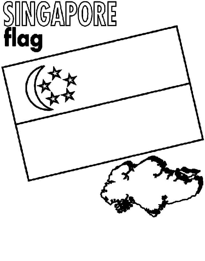 Singapore Flag and Map Coloring Page - Free Printable Coloring Pages for  Kids