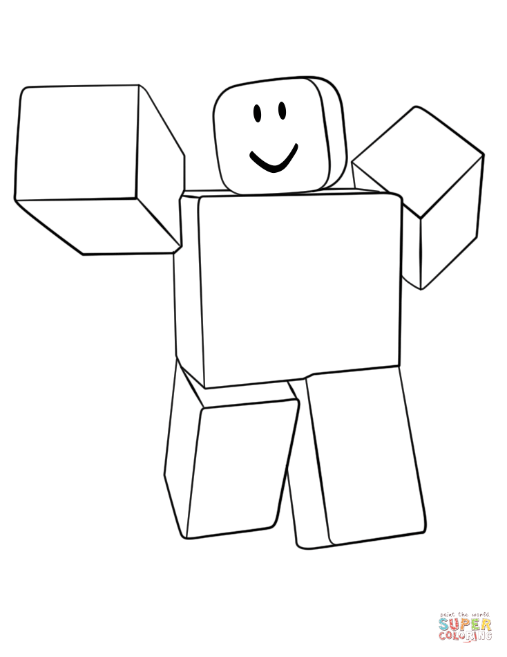 Roblox Noob Fight Render coloring page | Free Printable Coloring Pages