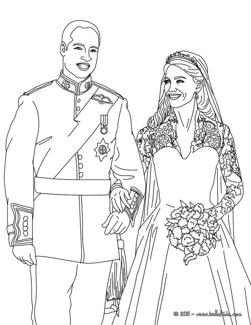 Royal Princess Coloring Pages | Prince William and Kate Middleton coloring  page | Family coloring pages, Princess coloring pages, Wedding coloring  pages