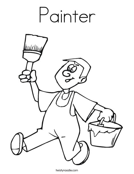 Painter Coloring Page - Twisty Noodle