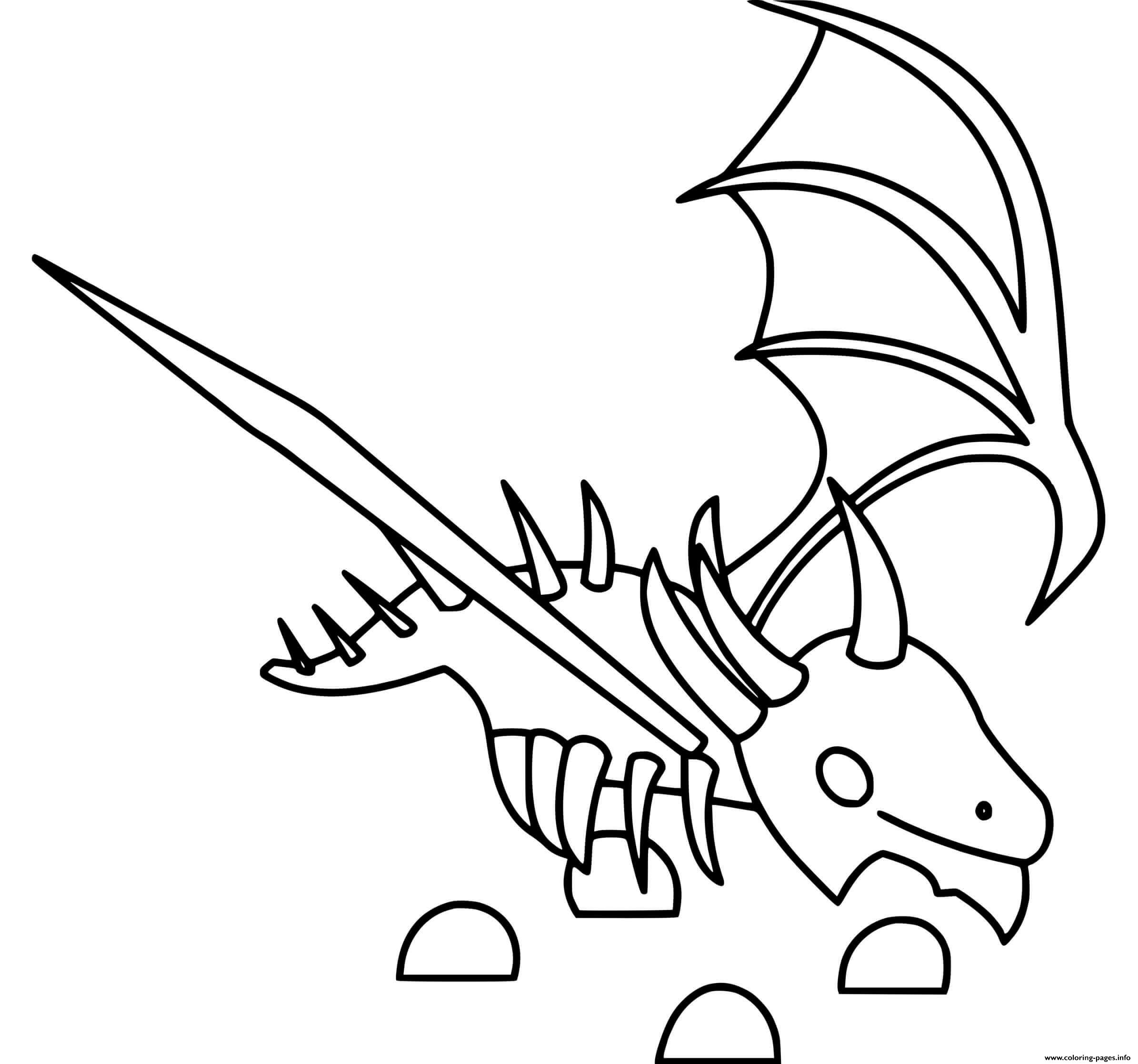 Roblox Adopt Me Shadow Dragon Coloring Pages Printable