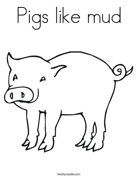 Pigs like mud Coloring Page - Twisty Noodle