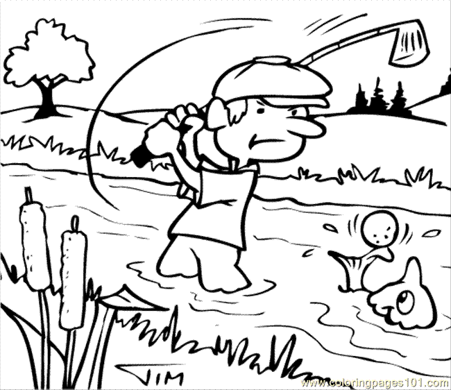 Golf Fish Coloring Page for Kids - Free Golf Printable Coloring Pages  Online for Kids - ColoringPages101.com | Coloring Pages for Kids