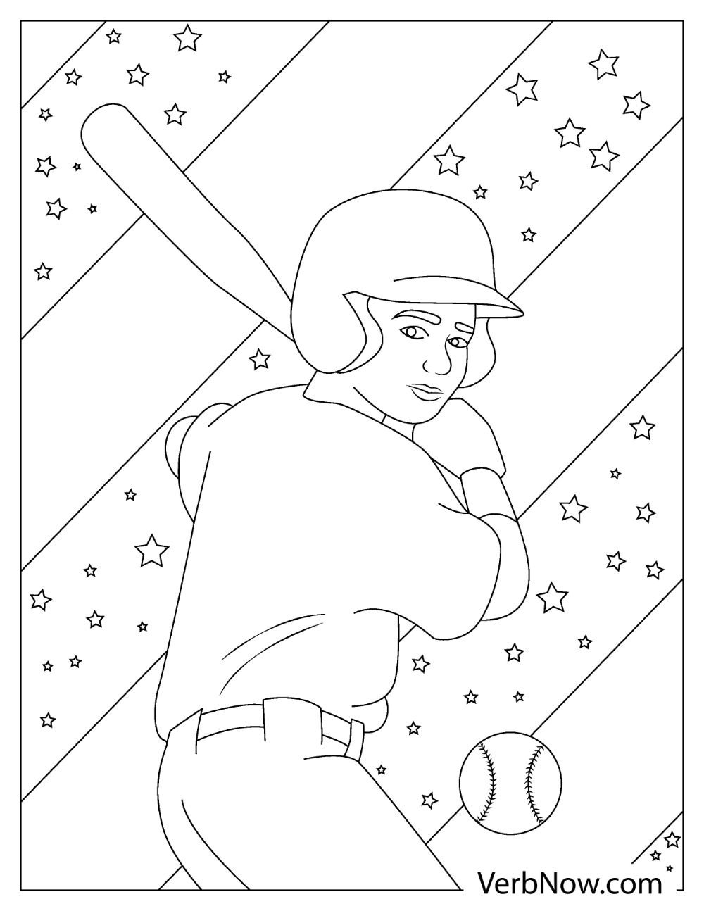 Free BASEBALL Coloring Pages & Book for Download (Printable PDF) - VerbNow
