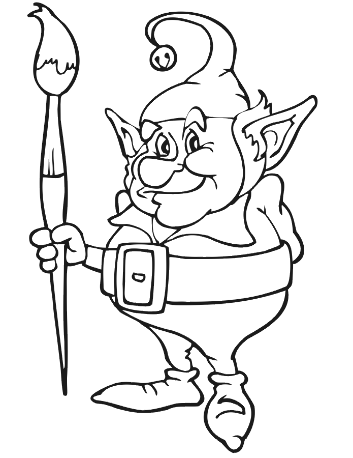 Coloring Pages Of Christmas Elves - Coloring