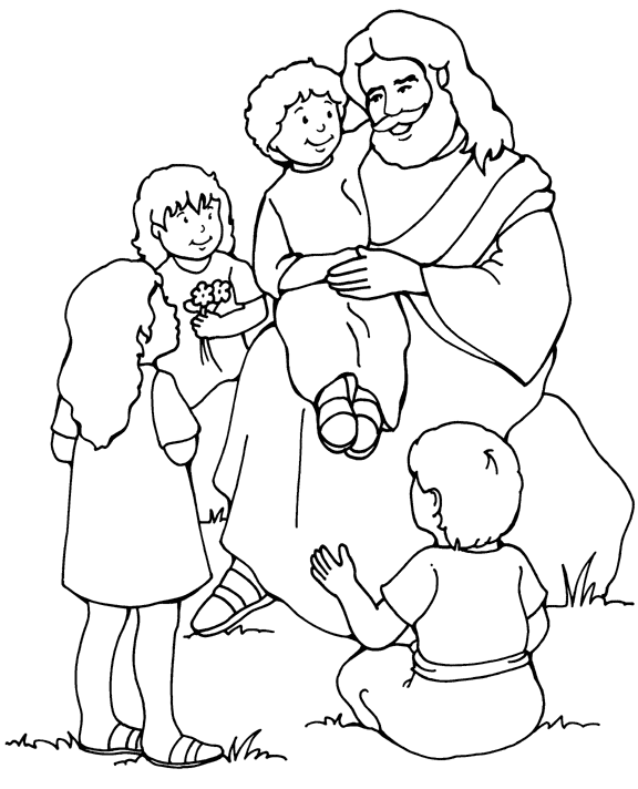 Jesus and the Children #1 Coloring Page | Sermons4Kids