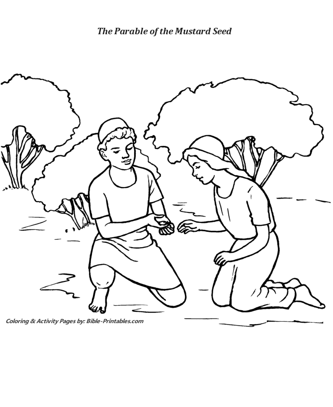 The Parable Of The Mustard Seed Coloring Page - Coloring Nation