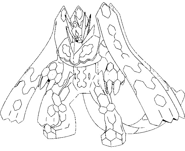 Coloring page Pokémon Alternate Forms : Pokémon alternate form 718 Zygarde  (Complete form 100%) 1
