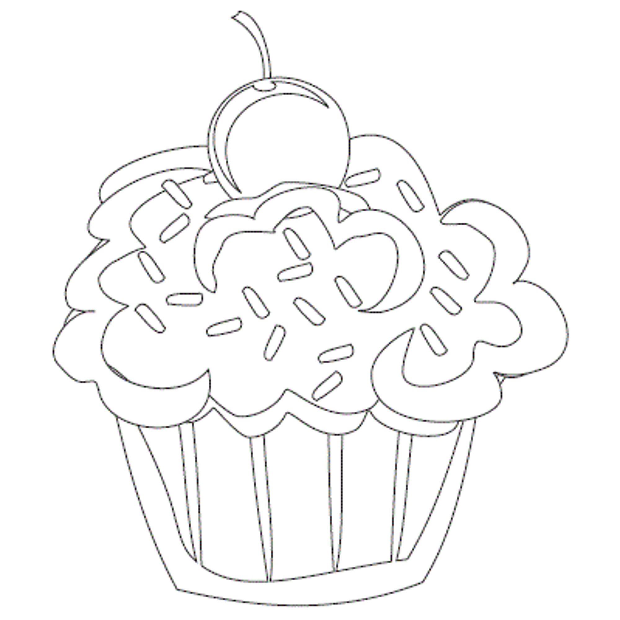 cartoon cupcake coloring page - Printable Kids Colouring Pages