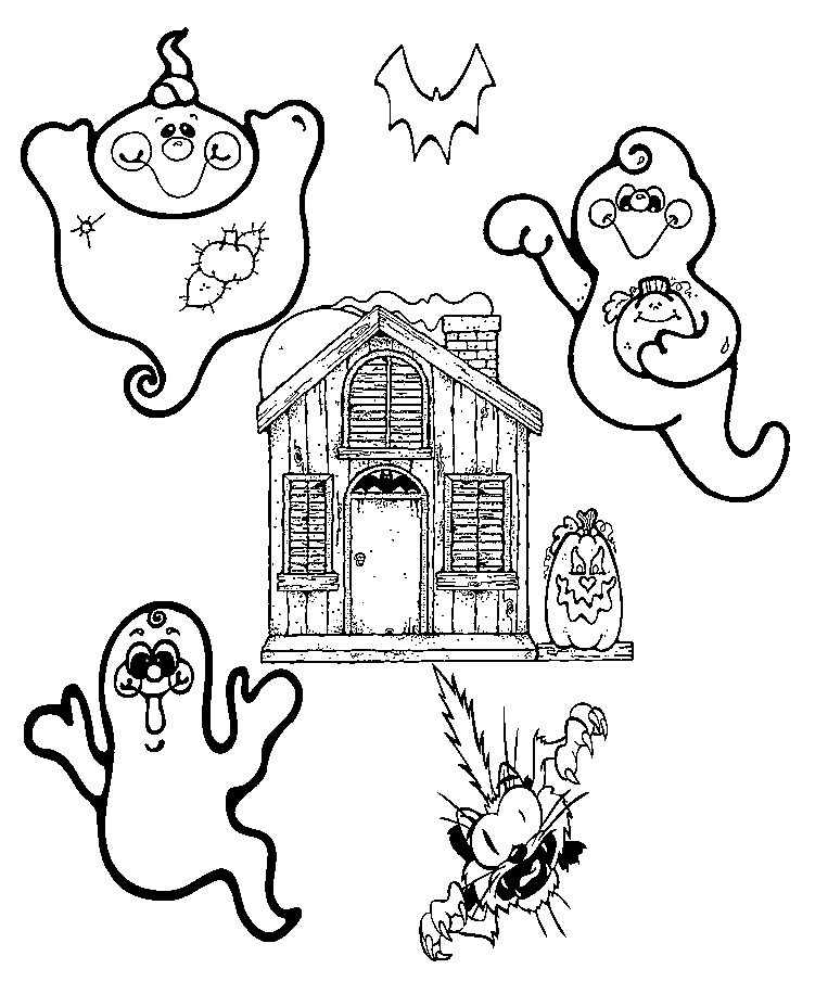 Kids Printable Ghost Coloring Pages for Halloween