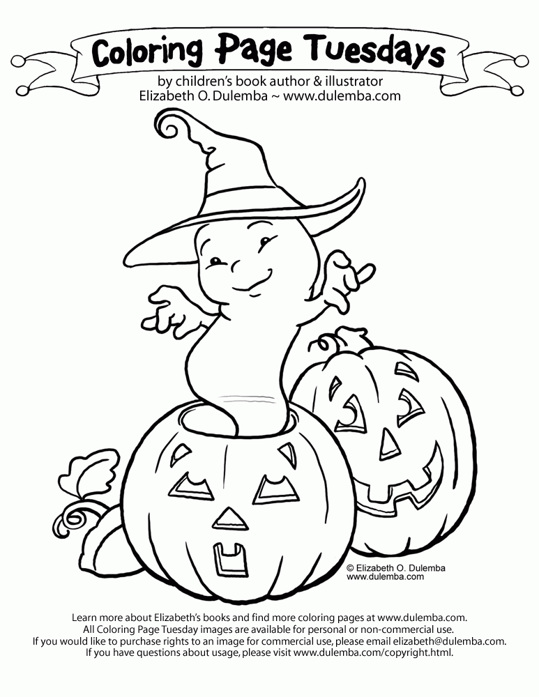 dulemba: Coloring Page Tuesday - Pumpkiny Ghost!