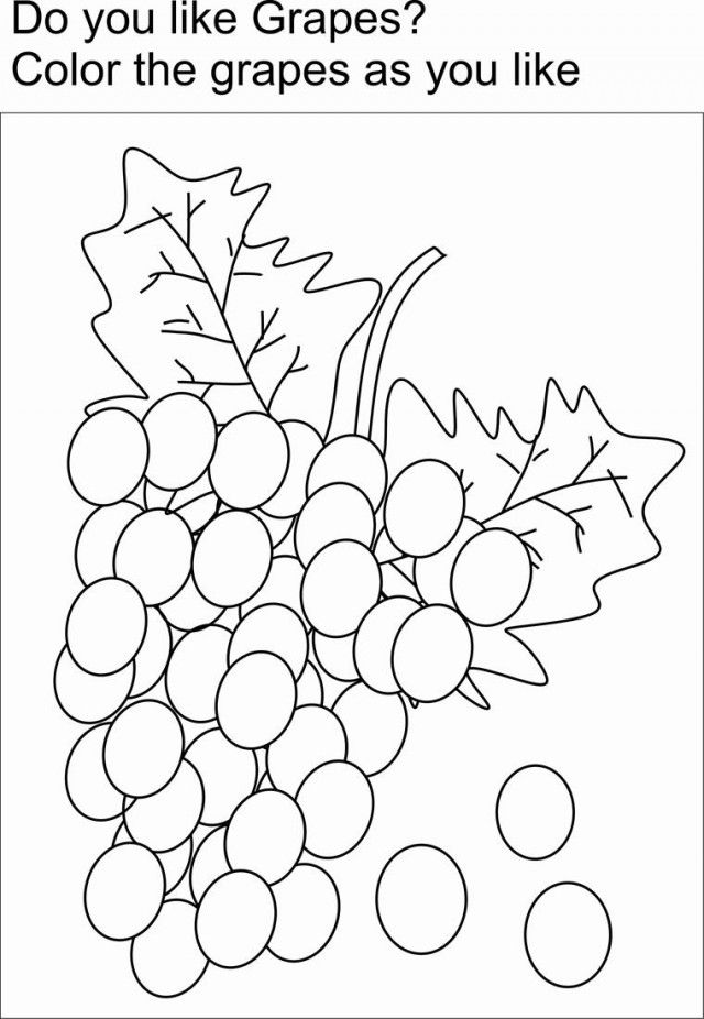 Grapes Coloring Printable Page For Kids Fruits And Vegetables 