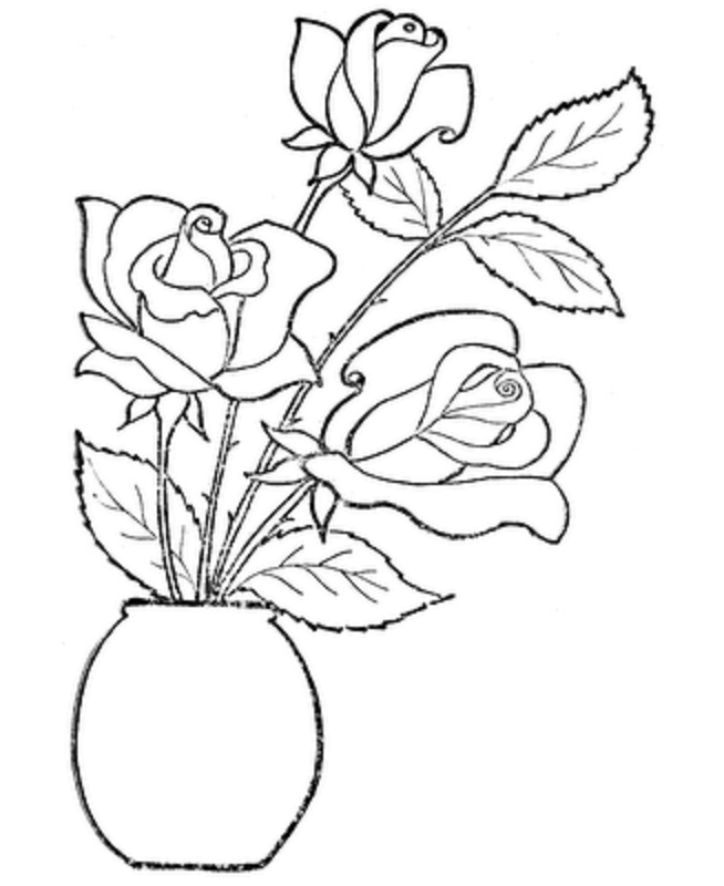Download Rose Flower Coloring Pages Kids Or Print Rose Flower 