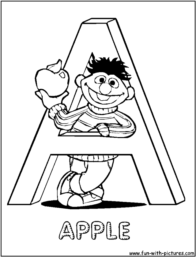 Sesame Street Alphabet Letter A Coloring Page Wallpaper HD 220189 