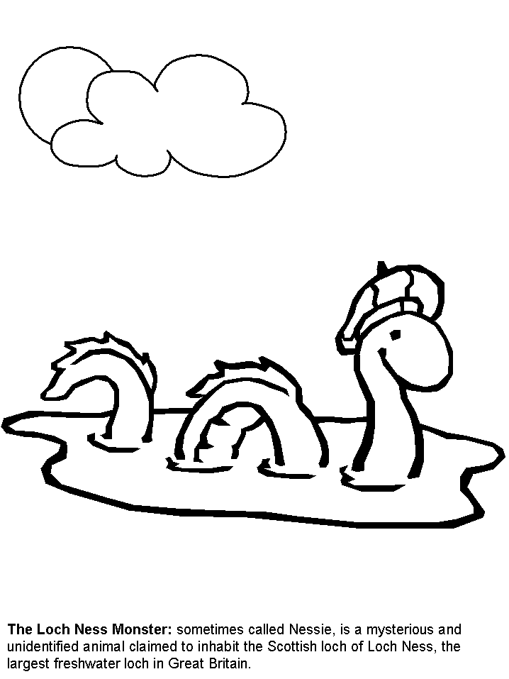 Printable Nessie Scotland Coloring Pages