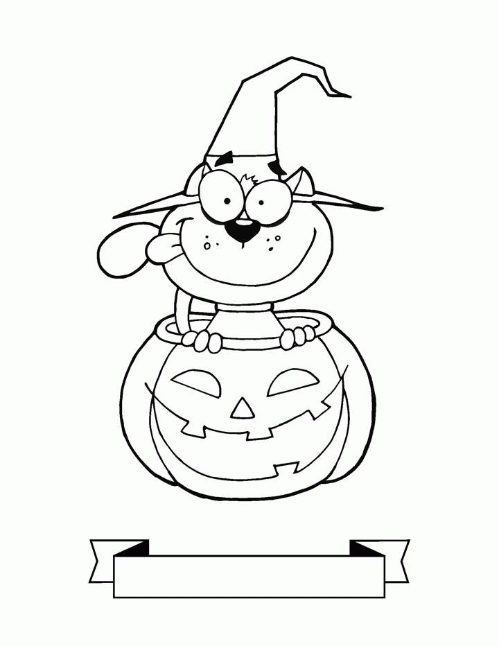 Cats & Kittens Coloring Books and Videos: Halloween Cat Sitting in 