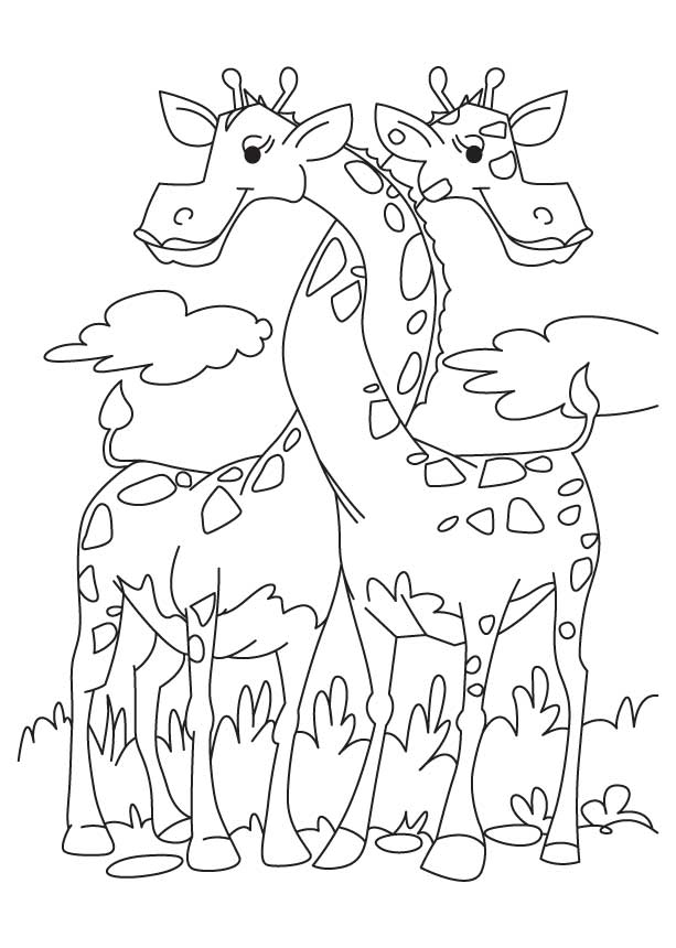 Loving giraffe coloring pages | Download Free Loving giraffe 