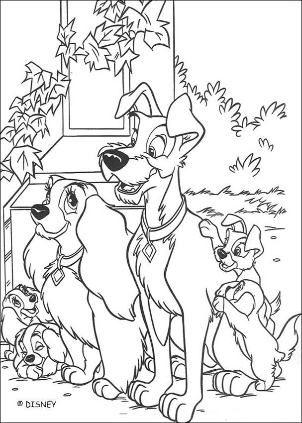 lady and the tramp coloring pages 2014