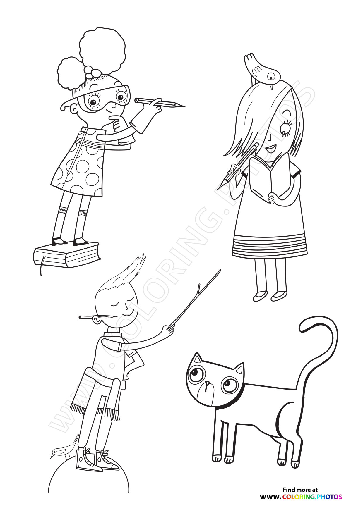 Ada Twist with friends - Coloring Pages for kids